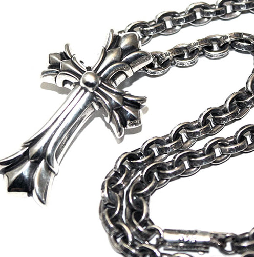 Authentic Chrome Hearts Double Ch Cross Pendant With 24 Paperchain Chrome Hearts Mania